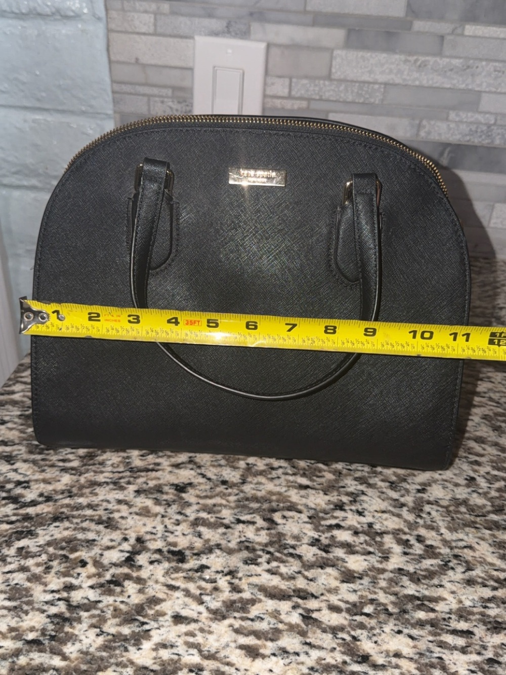 kate spade Black Saffiano Dome Satchel with Gold Hardware - Picture 7 of 7